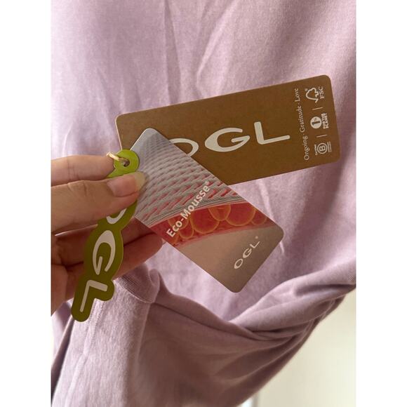 NWT OGL Lilac Mist Modern Side Ruched Boatneck Brami Top - M Effortless Chic - Picture 5 of 7